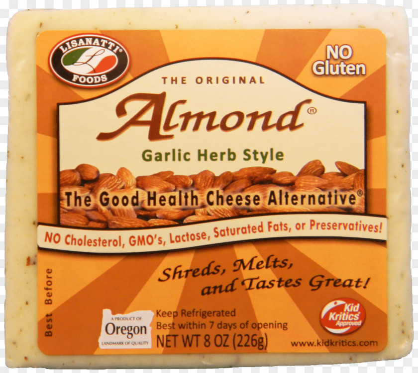 Cheese Almond Milk Vegan Lisanatti Foods PNG