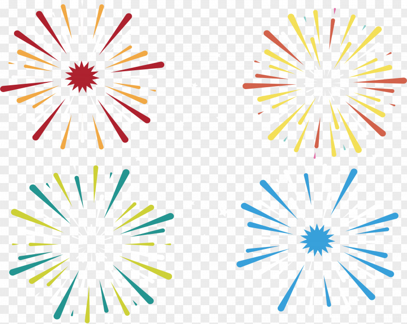 Color Fireworks Holiday Poster PNG