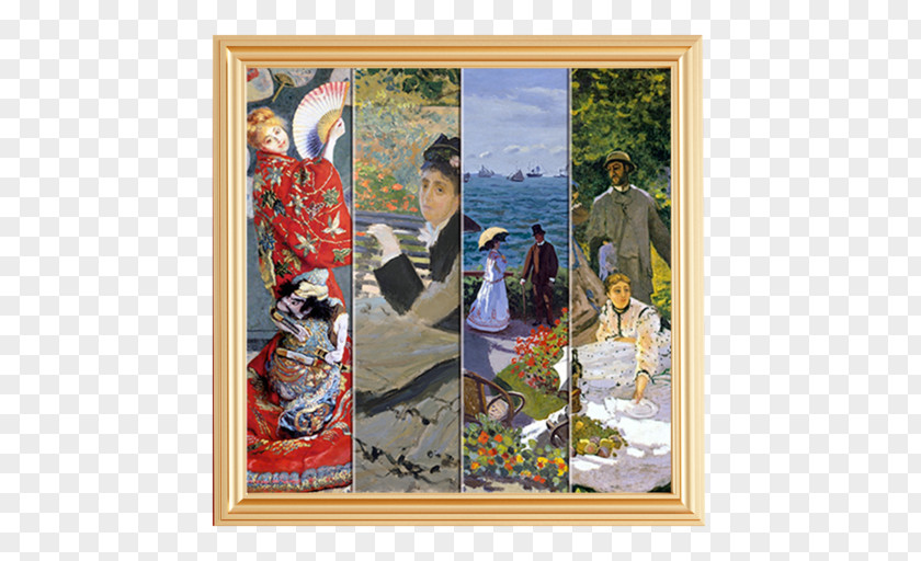 Painting Camille (The Woman In The Green Dress) Monet On A Garden Bench Japanese Costume Picture Frames PNG