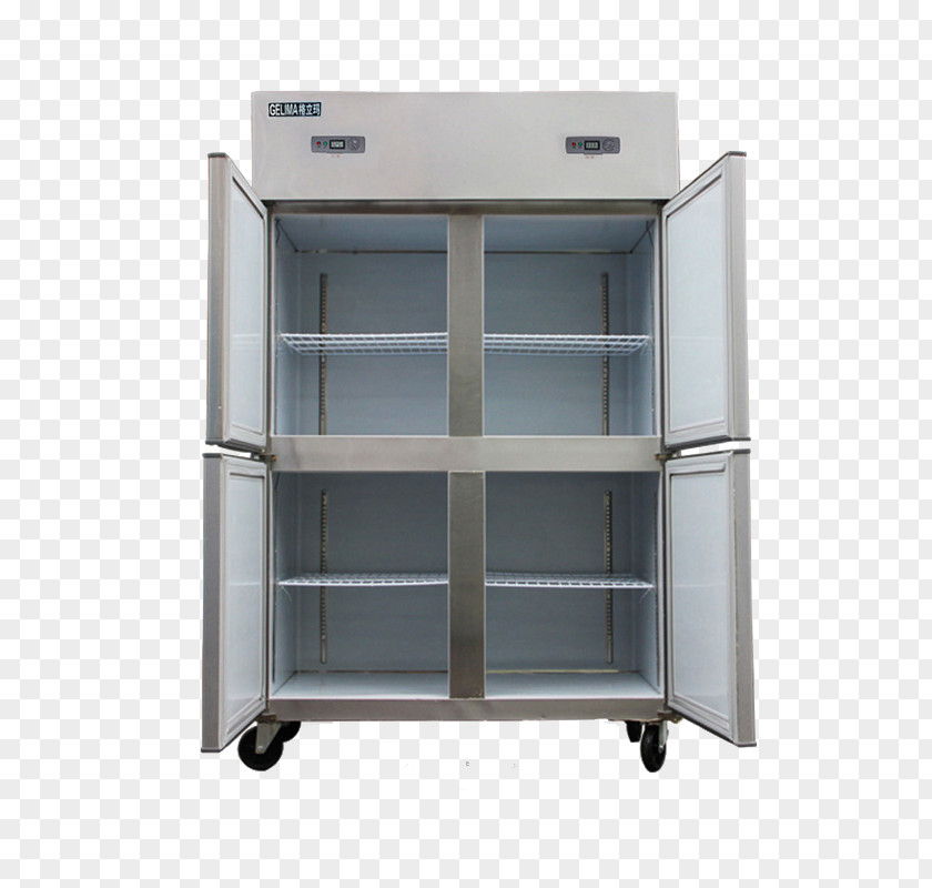 Commercial Four Door Refrigerator Kitchen Congelador PNG