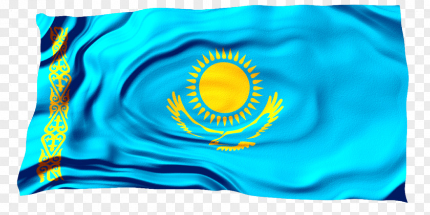 Kazakhstan Flag Turquoise Font PNG