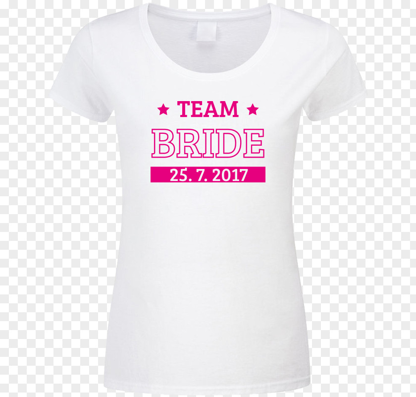 Team Bride T-shirt Sleeve Neck Font PNG