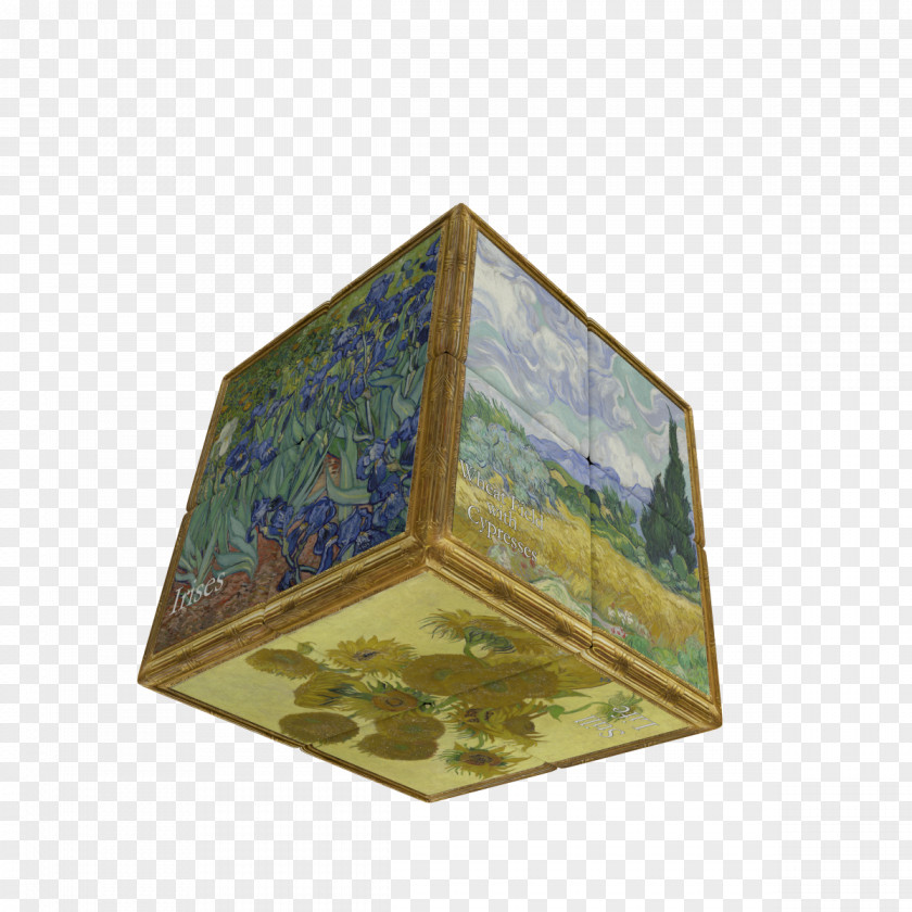 Van Gogh V-Cube 7 Jigsaw Puzzles Sudoku Cube PNG