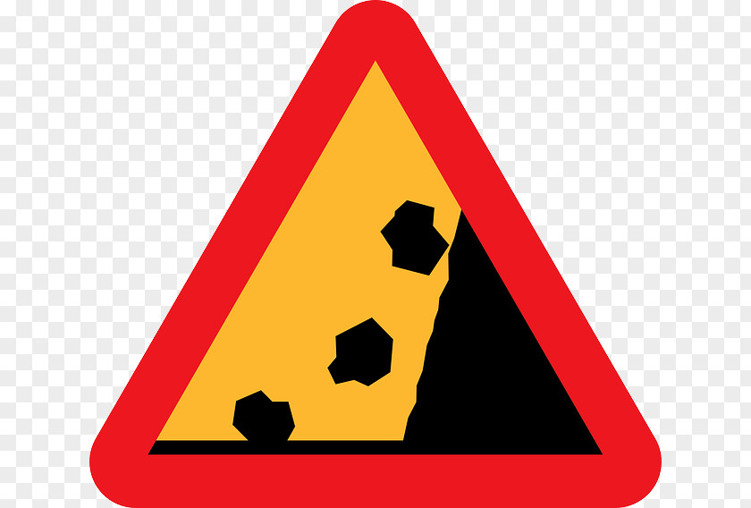 Warning Sign Rockfall Boulder Clip Art PNG