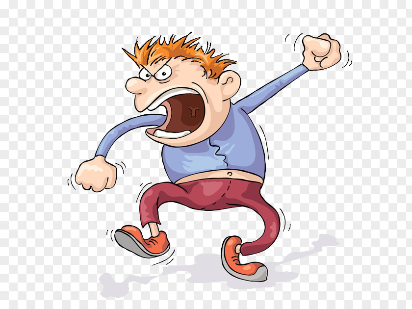Angry Man Screaming Anger Cartoon Clip Art PNG