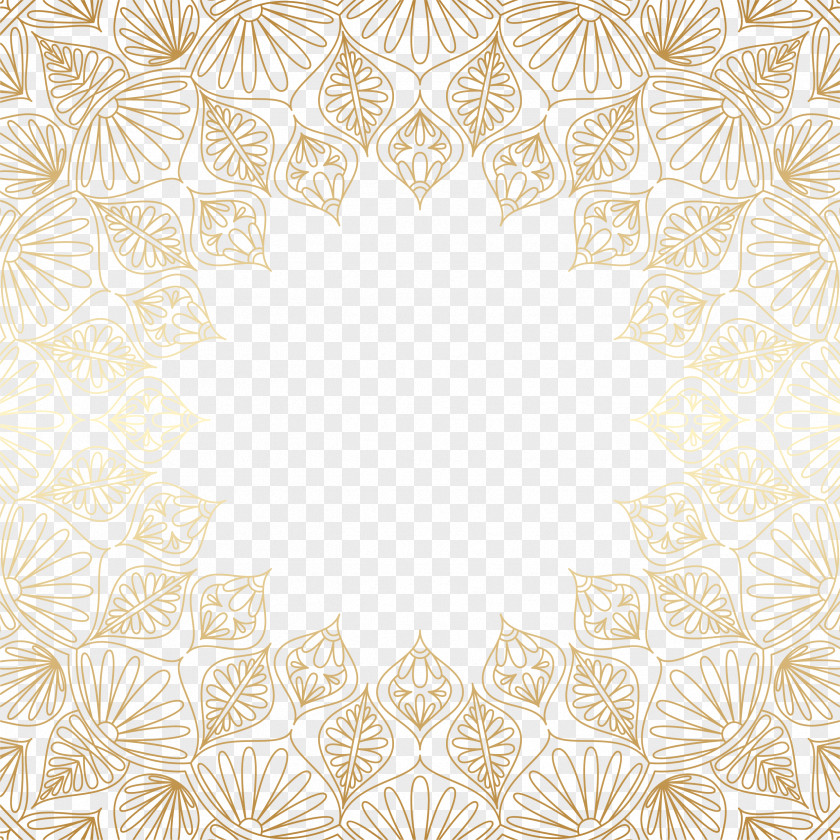 Plant Pattern Border Texture Textile Symmetry PNG