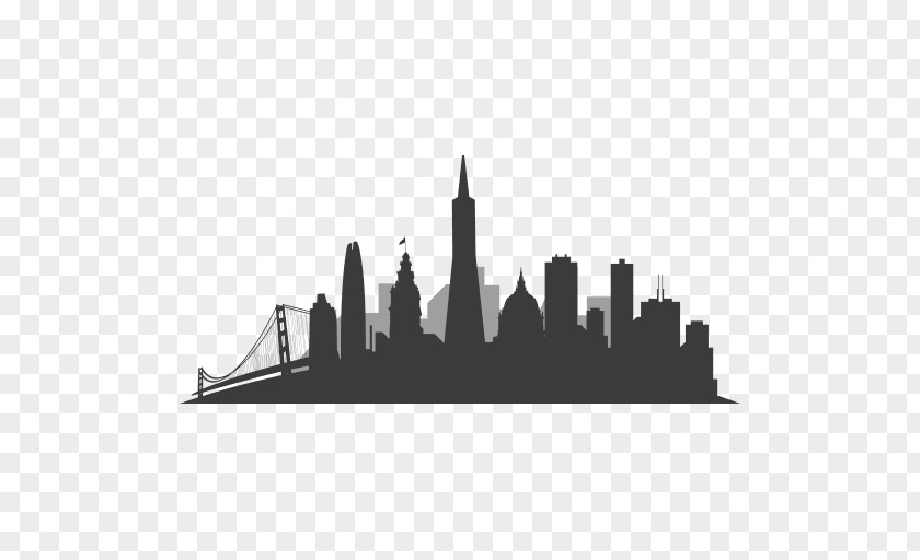 City Silhouette San Francisco Skyline Graphic Design PNG