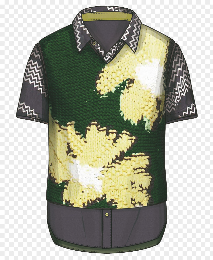 Men's Short Sleeve Pattern T-shirt Designer Collar PNG