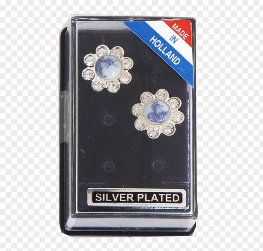 Silver Plate Cobalt Blue PNG