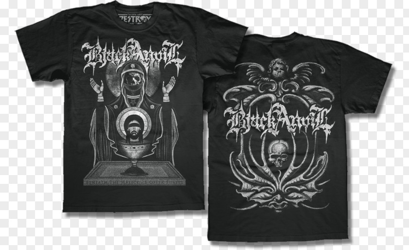 T-shirt Black Anvil Hail Death As Was Logo PNG