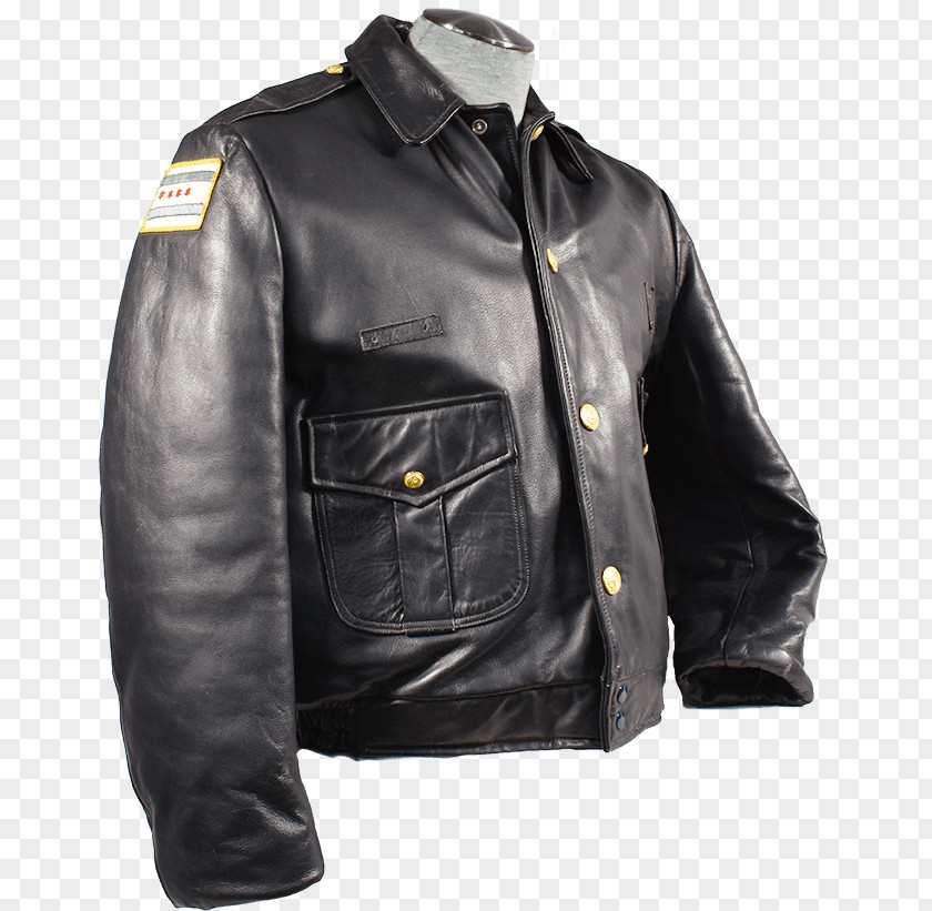 Police Leather Jacket Chicago Department Coat PNG