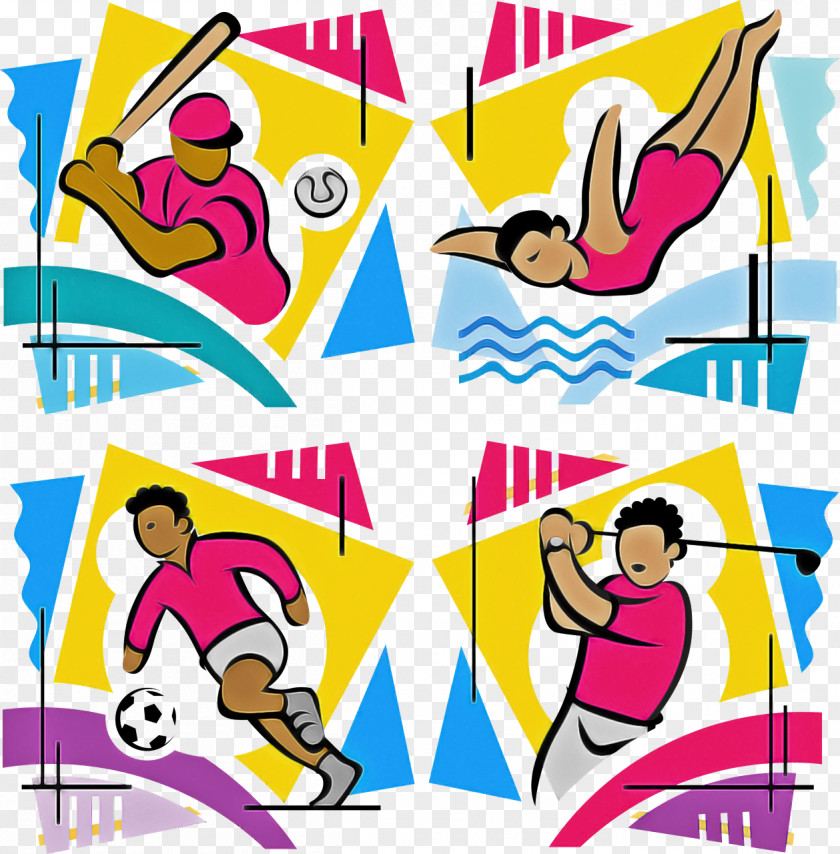 Recreation Playing Sports Line PNG