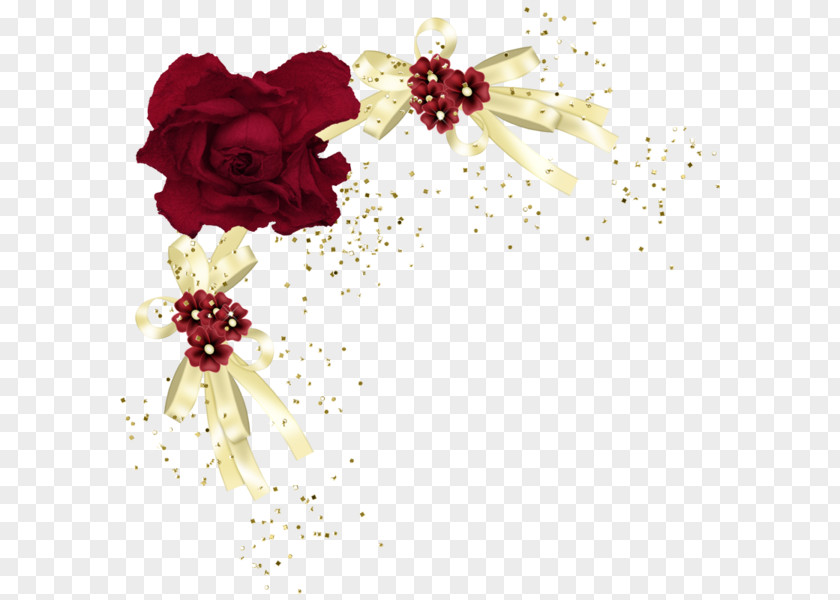Red Rose Border Flower Floral Design Yellow PNG