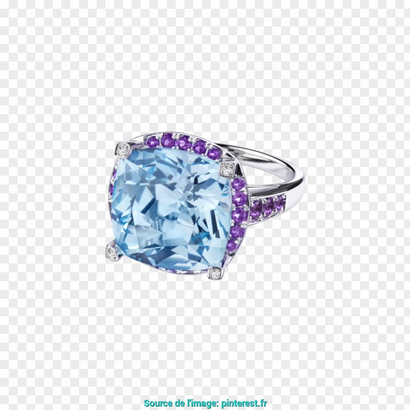 Ring Topaz Engagement Blue Jewellery PNG