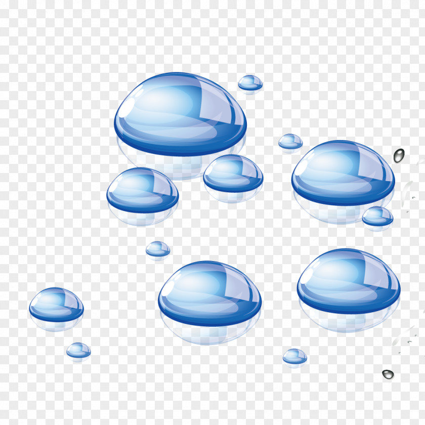 Blue Water Droplets Drop PNG