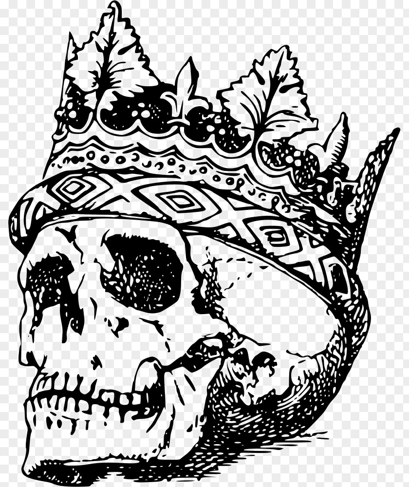 Crown Skull Drawing Bone Clip Art PNG