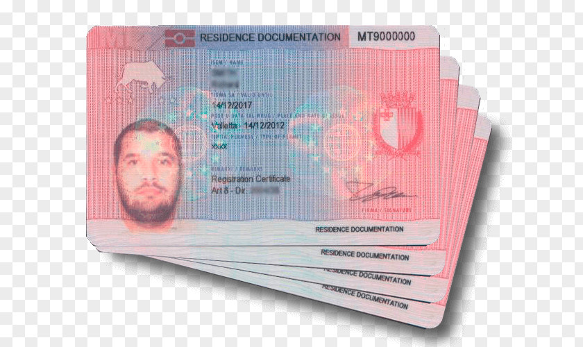 Permanent Residence Malta Identity Document Residency Permit PNG