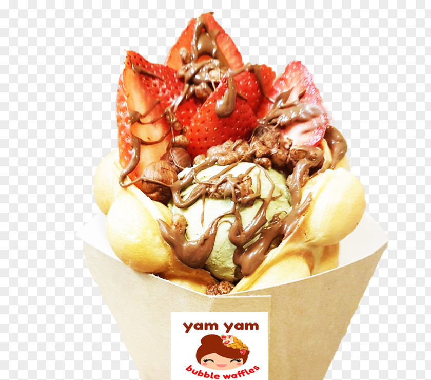 Yam Ice Cream Sundae Egg Waffle Frozen Yogurt PNG