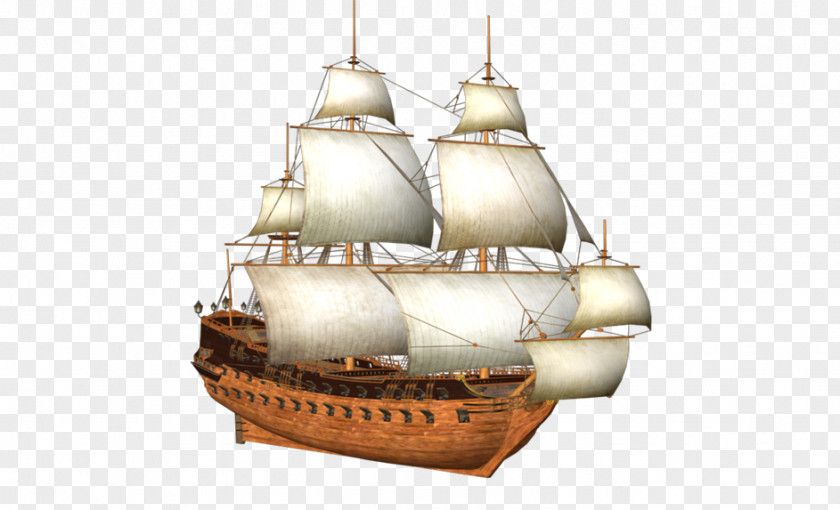 Barco. Brigantine Clipper Galleon Ship Of The Line PNG