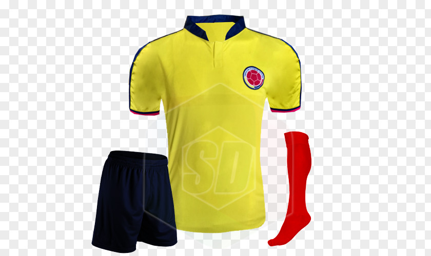 Colombia Futbol T-shirt National Football Team Uniform Sports Fan Jersey PNG