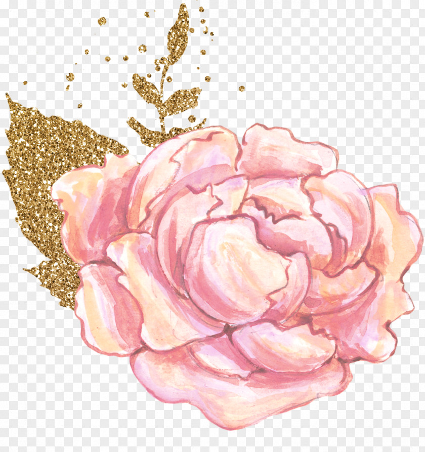 Pink Family Magnolia Watercolor Flowers PNG