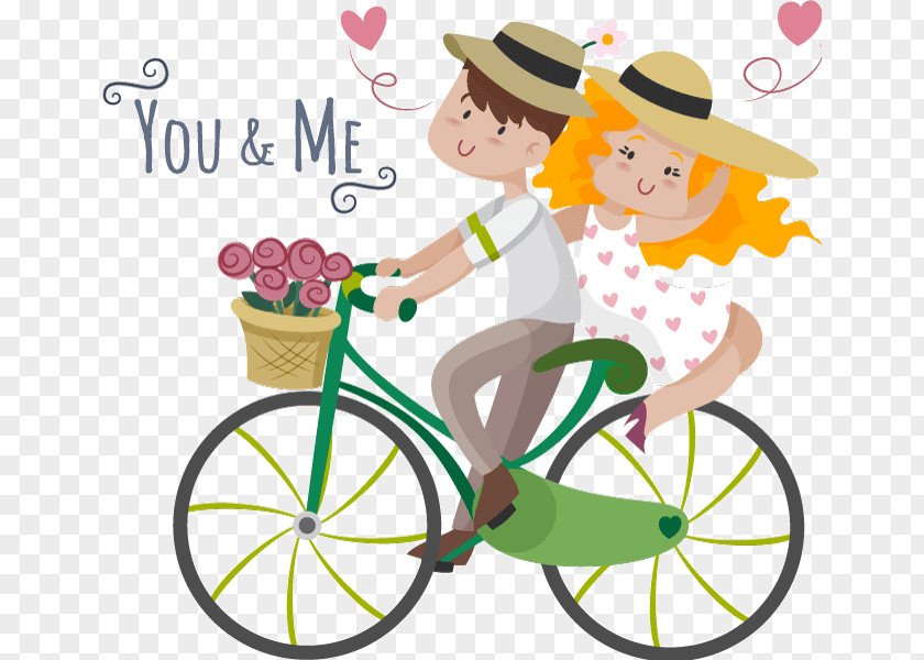 Couple Cycling Love Bicycle Kiss PNG