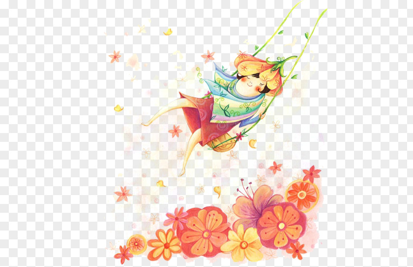 Flower Fairy Floral Design Illustration PNG