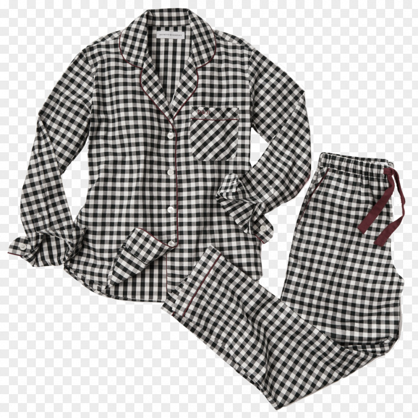 Gingham Pajamas Shirt Sleeve Tartan PNG