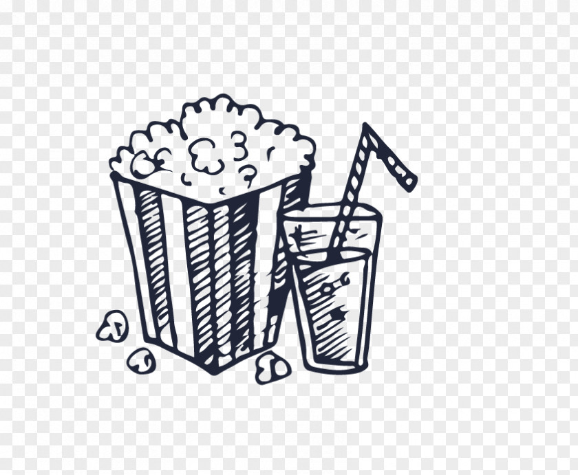 Painted Popcorn And Drinks Film Poster PNG
