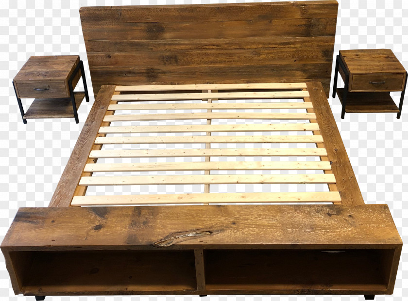 Table Bed Frame Platform Reclaimed Lumber PNG