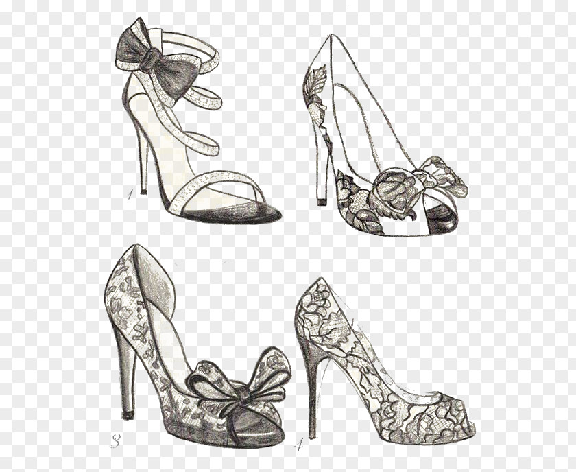Hand-painted Heels Drawing High-heeled Footwear Fashion Illustration Shoe Sketch PNG