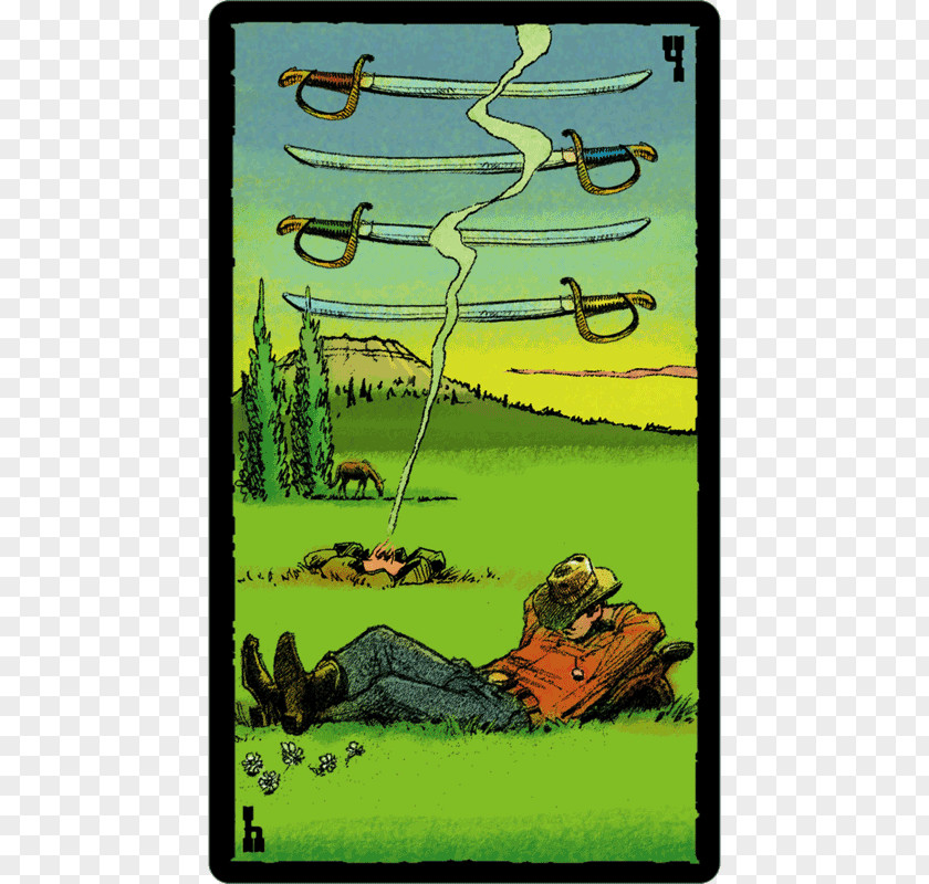 Prairie Dog Tarot Four Of Swords Suit Divination Spades PNG