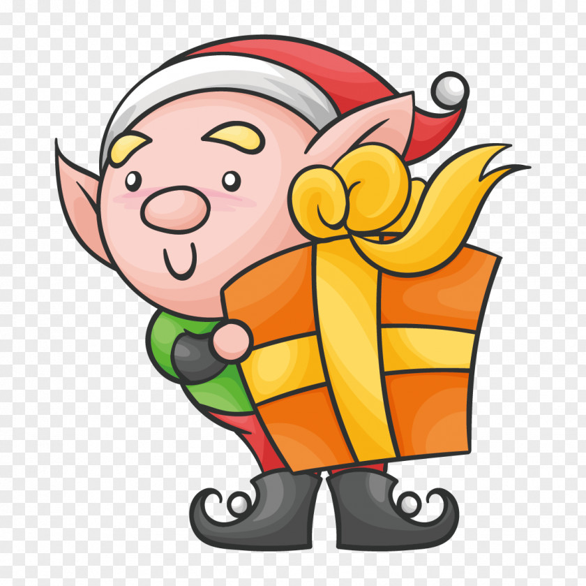 Vector Cute Baby The Elf On Shelf Santa Claus Christmas Clip Art PNG