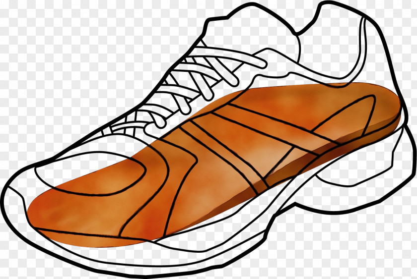 Line Art Shoe Orange PNG