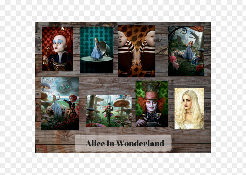 Postcrossing Alice In Wonderland Collage Art Painting Poster PNG