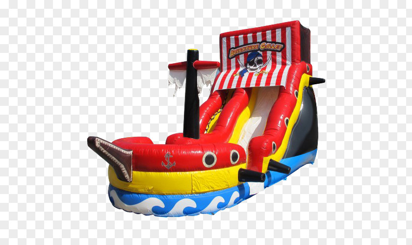 Watercolor Ship Water Slide Playground Inflatable Pirate Up PNG