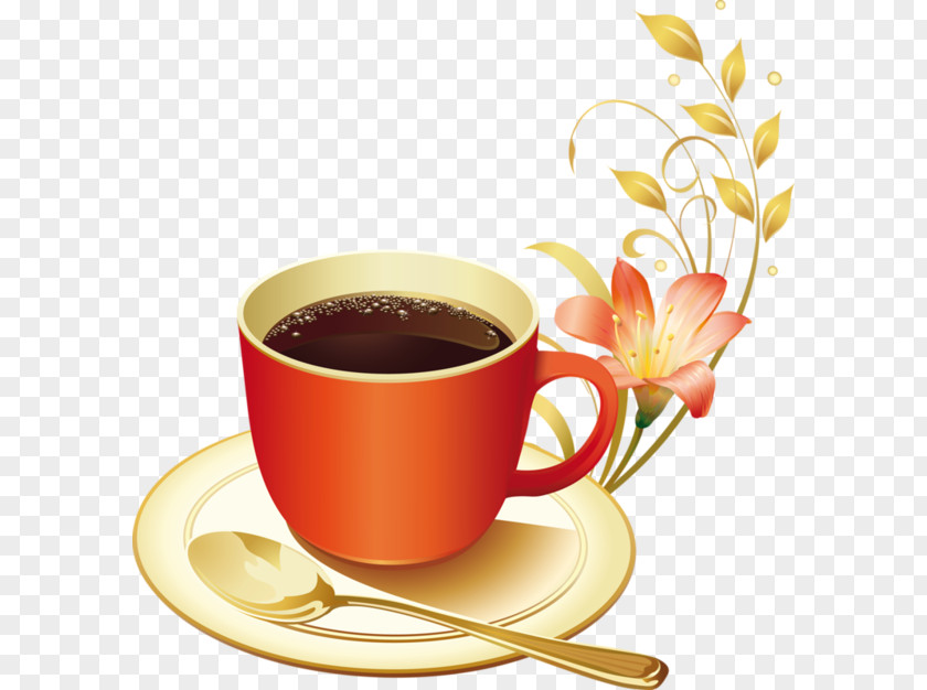 Coffee Cup Flowering Tea Breakfast Chocolate Brownie PNG