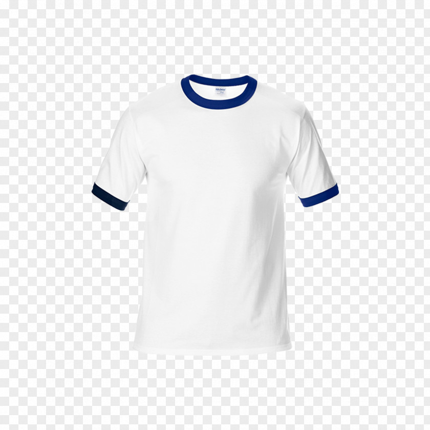 Navy Ringer T-shirt Blue White PNG