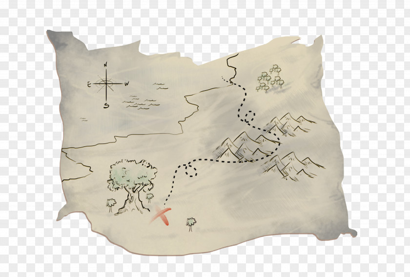 Treasure Map Drawing Painting Brush PNG