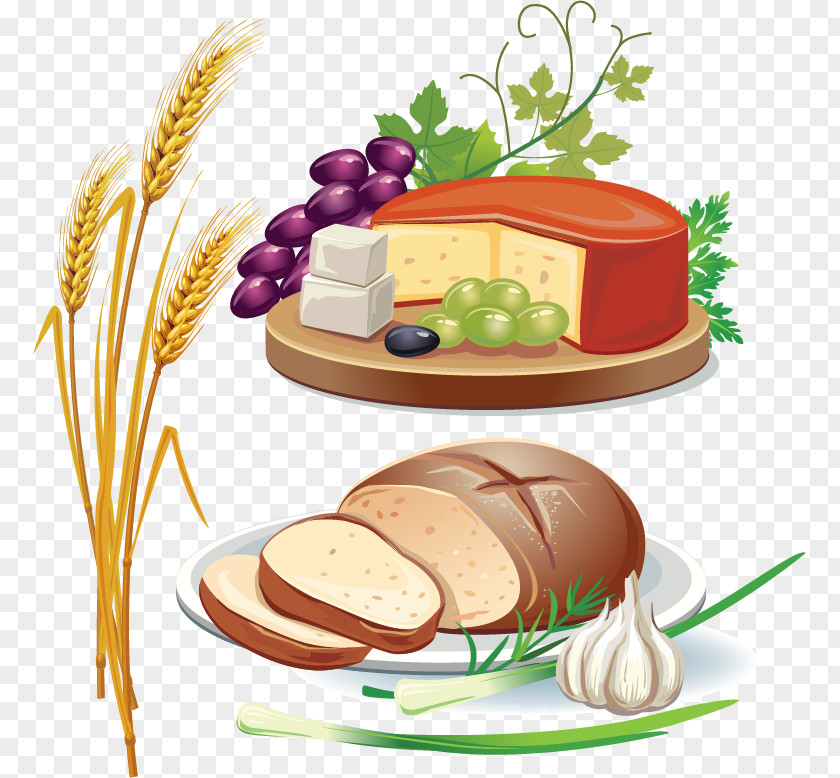 Bread Wheat Vector Material Garlic Fruitcake Common PNG