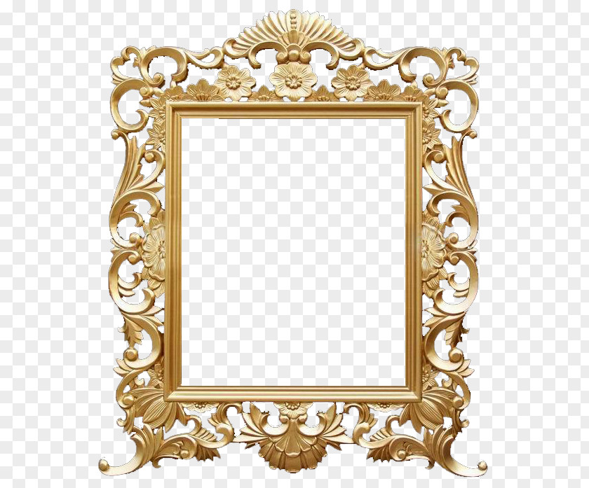 Golden Frame Picture Material PNG
