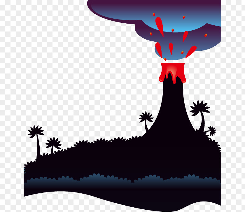 Vector Cartoon Volcano Mount Pinatubo Magma PNG