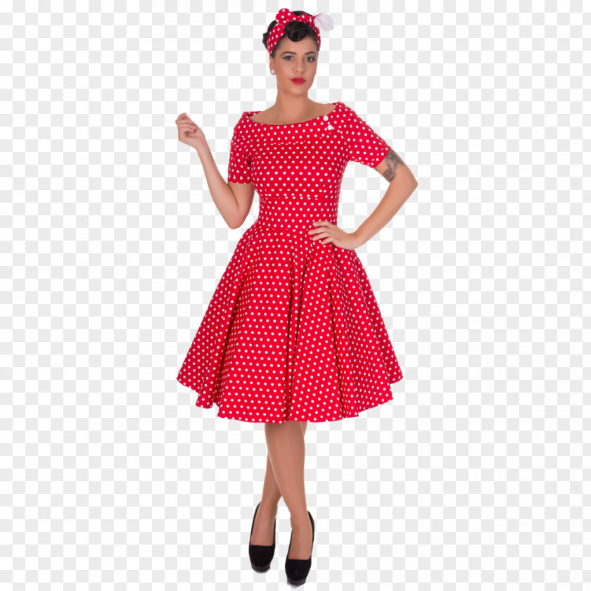 Dress 1950s Polka Dot Vintage Clothing PNG