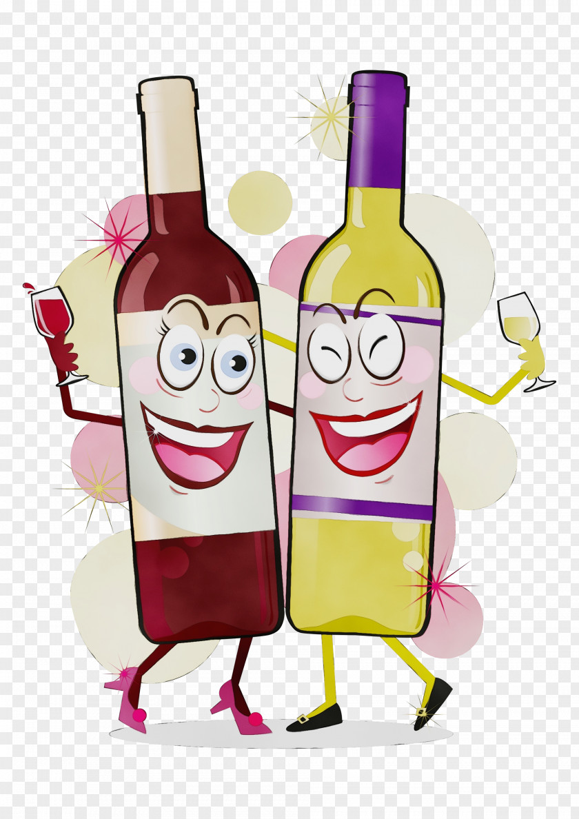 Beer Bottle Glass Wine Cartoon Drinkware Drink PNG