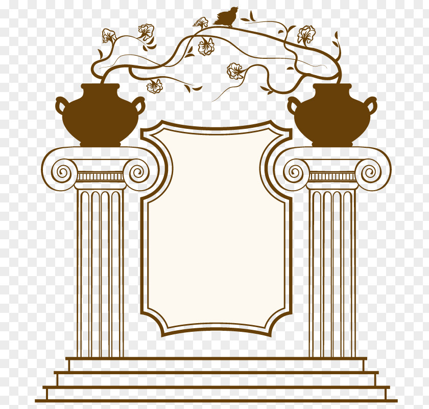 European Classical Greece Column Drawing Order PNG