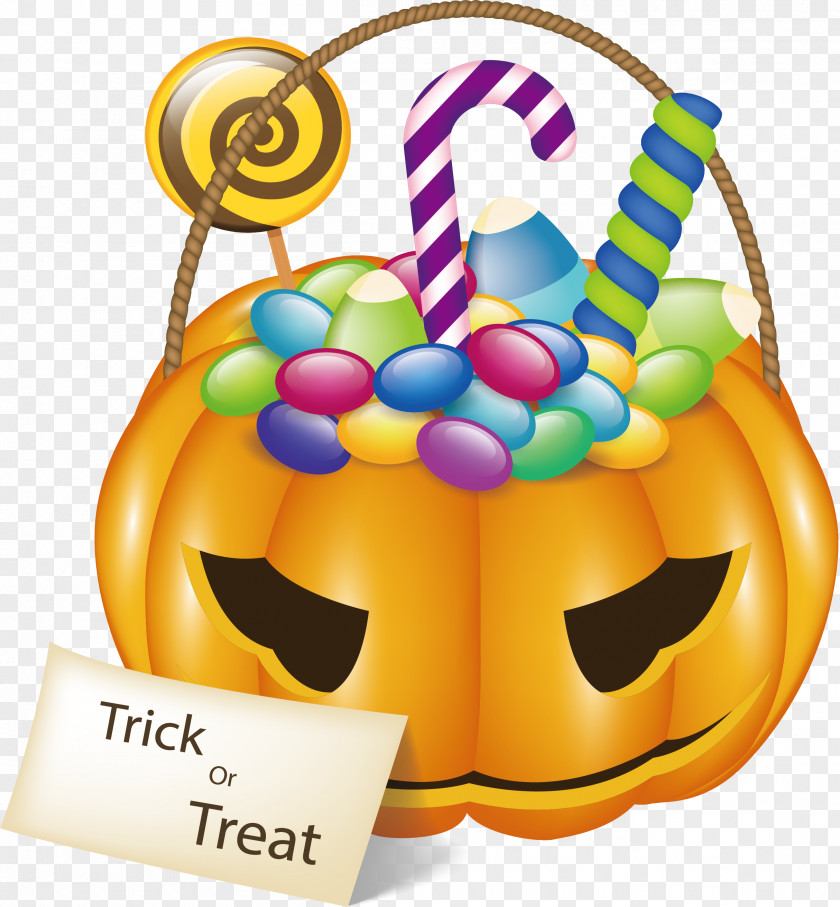 Exquisite Pumpkin Candy Basket PNG