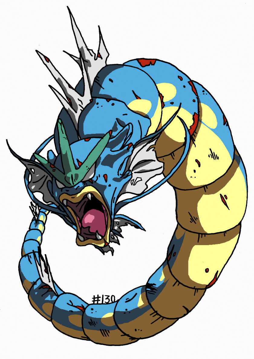 Gyarados Drawing Illustration Render Pixel Art PNG