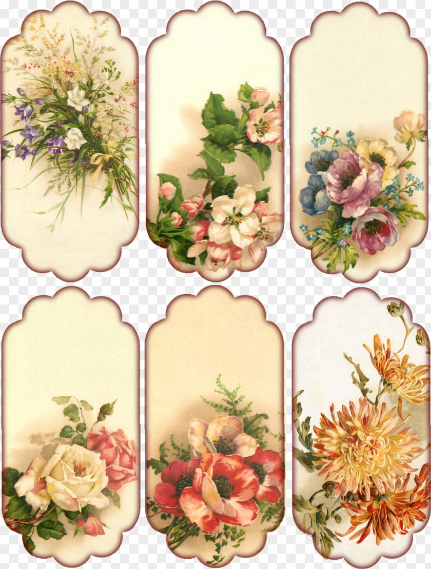 Pink Label Pressed Flower Craft Floral Design Vintage Clothing Paper PNG