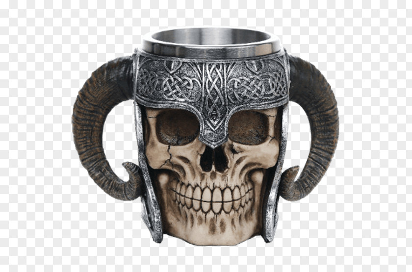 Skull Viking Mug Tankard Coffee Cup PNG