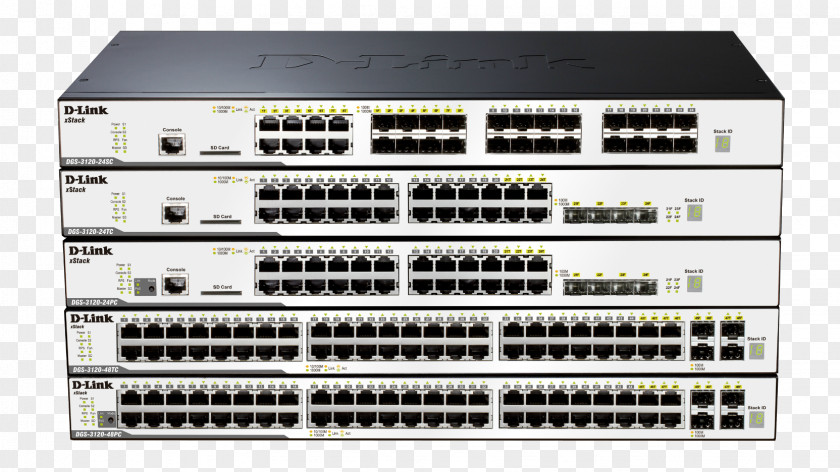 D-Link 24-Port XStack Stackable Gigabit SWITCH DGS-3120 Network Switch DGS-3120-24TC 24-port Layer 2 Ethernet PNG